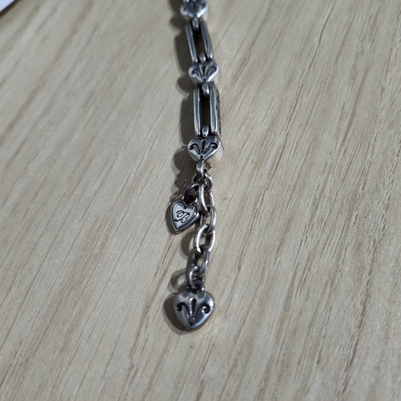 BRIGHTON Silver Plated Pompeii Hearts Scrolled Bar Links Bracelet - Picture 4 of 9